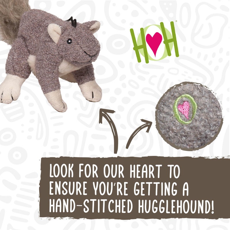 HuggleHounds Plush Dog Toy - Fuzzy Dog Toy, Squeaky Soft Fleece, Interactive Durable Stuffed, for Small and Large Breeds with Squeaker - Feller Squirrel, Small - Image 4